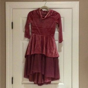 Rose velvet special occasion dress
